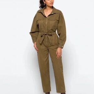 Good American Kajol Good Cinched Jumpsuit in Olive, Sz. 2/12